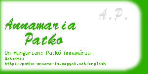 annamaria patko business card