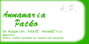 annamaria patko business card